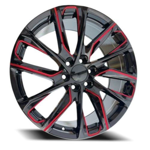 Replica Wheels Rs14 Black Milled w/ Red Tint