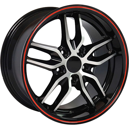 OE Wheels Chevrolet Corvette C7 Stingray CV18A Deep Dish Black Machined Redline Photo