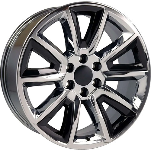 OE Wheels Chevrolet Tahoe CV73 Chrome W/ Black - Part Number CV73-20085-6550-24C-ib OE Wheels Chevrolet Tahoe CV73 Chrome W/ Black Photo