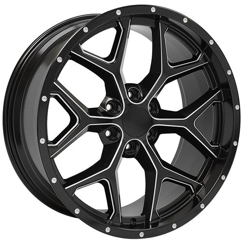 OE Wheels Chevrolet Silverado CV98 Satin Black Milled - Part Number CV98-D22095-6550-24B1M OE Wheels Chevrolet Silverado CV98 Satin Black Milled Photo