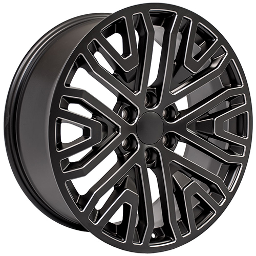 OE Wheels GMC Sierra 1500 CV37 Black W/ Milled Edge - Part Number CV37-22090-6550-28B1M OE Wheels GMC Sierra 1500 CV37 Black W/ Milled Edge Photo