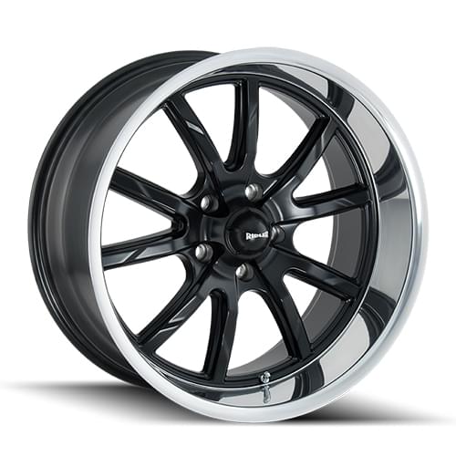 Ridler 650 Matte Black W/ Polished Lip - Part Number 650-5773MB Ridler 650 Matte Black W/ Polished Lip Photo