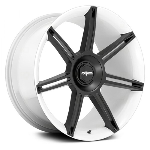Rotiform R908 FRA Gloss White W/ Matte Black Spokes - Part Number R908221063+56 Rotiform R908 FRA Gloss White W/ Matte Black Spokes Photo