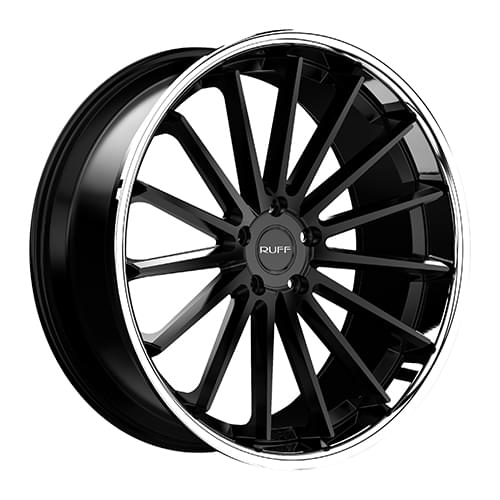 Ruff Racing R3 Satin Black W/ Chrome Lip - Part Number 2010R03455112M66 Ruff Racing R3 Satin Black W/ Chrome Lip Photo