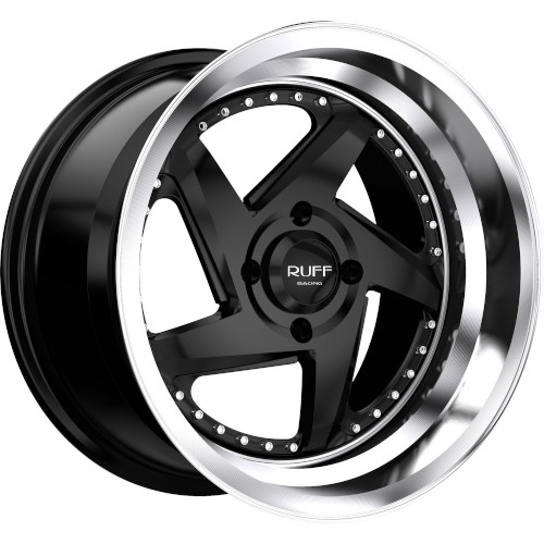 Ruff Racing R368 Satin Black W/ Machined Lip - Part Number 1585368174100F72 Ruff Racing R368 Satin Black W/ Machined Lip Photo
