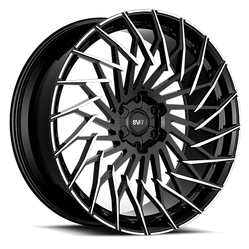 Savini SV.1 X5 Gloss Black W/ Brushed Accents - Part Number SV1X05-24100520F2366R Savini SV.1 X5 Gloss Black W/ Brushed Accents Photo