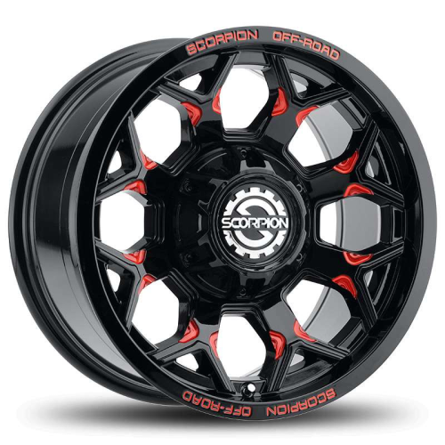 Scorpion Defender Black w/ Red Milling