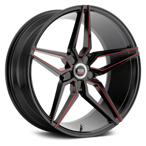 Spec-1 SPM-81 Gloss Black Red Line - Part Number SPM81221054042GBRL-DT5X112 Spec-1 SPM-81 Gloss Black Red Line Photo