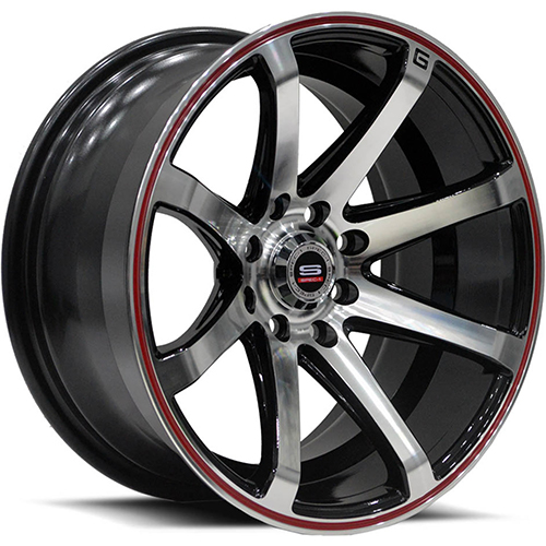 Spec-1 SPT-17 Gloss Black Machined Red Line - Part Number SPT17Y1580915GBMR Spec-1 SPT-17 Gloss Black Machined Red Line Photo