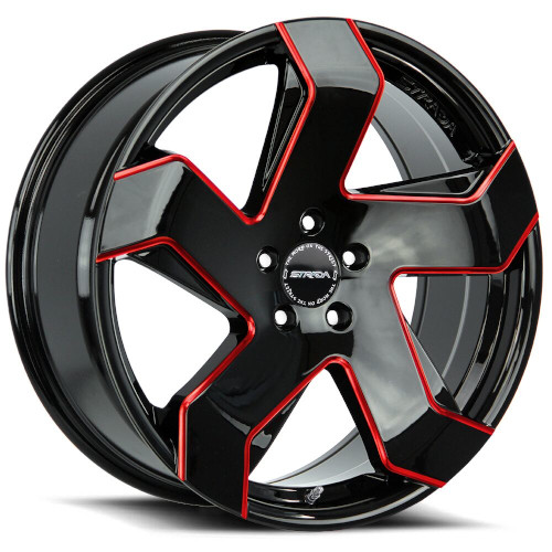 Strada Coltello S65 Gloss Black Milled Red - Part Number S65463924GBMLRE Strada Coltello S65 Gloss Black Milled Red Photo