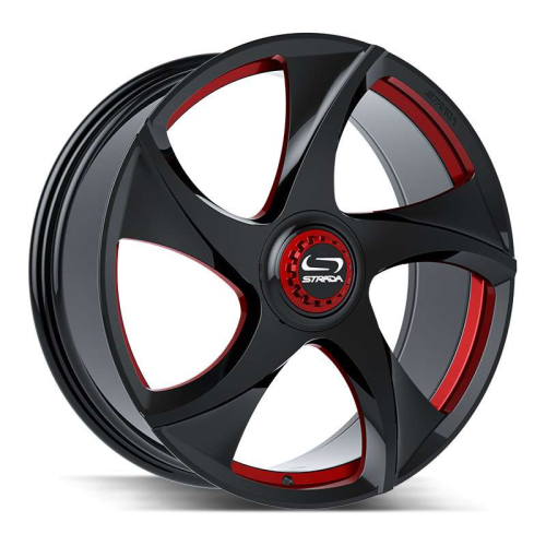 Strada Sf69 Vino Gloss Black W/ Candy Red Milling
