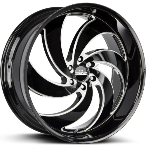 Strada Street Classics Retro 6 C06 Gloss Black Milled - Part Number C06463924GBML Strada Street Classics Retro 6 C06 Gloss Black Milled Photo