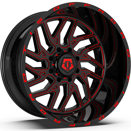 TIS Offroad 544 Black W/ Red Milled Accents - Part Number 544BMR-2228144 TIS Offroad 544 Black W/ Red Milled Accents Photo