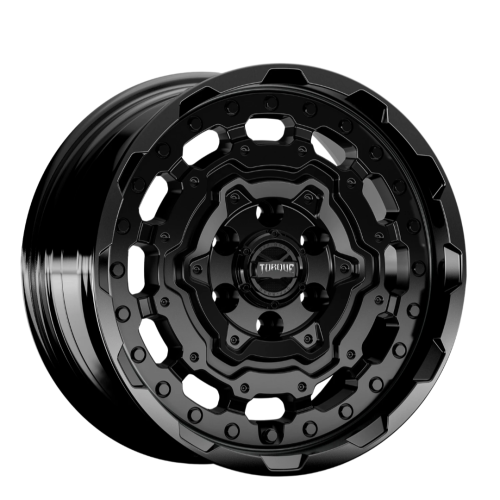 Torque Wheels Tw547R Fortress Satin Black w/ Gloss Black Lip