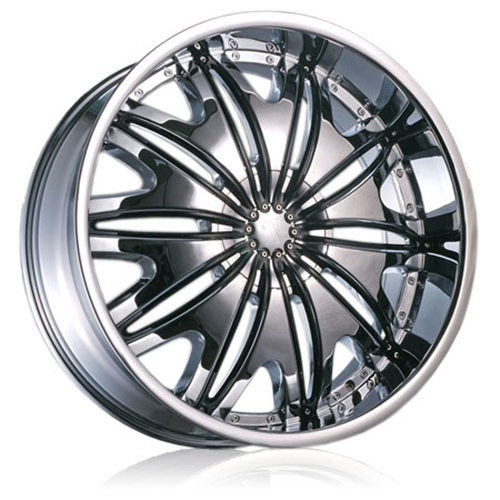 Velocity Wheel VW820 Chrome w/ Black Inserts - Part Number V820095267+30C Velocity Wheel VW820 Chrome w/ Black Inserts Photo