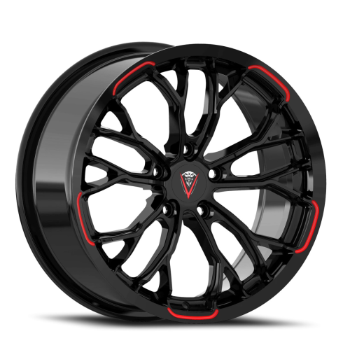 Venom 53 Gloss Black Red Milled