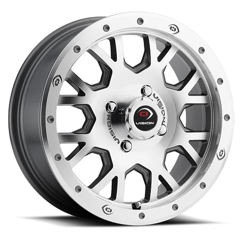 Vision Offroad Invader GV8 Gunmetal W/ Machined Fac - Part Number GV8-156156GMMF50 Vision Offroad Invader GV8 Gunmetal W/ Machined Fac Photo