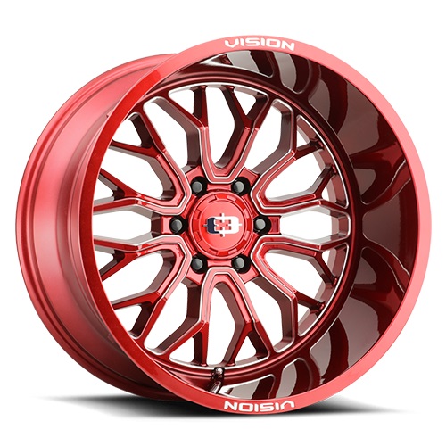 Vision Offroad Riot 402 Milled Spokes W/ Red Tint - Part Number 402-2987RTMS12 Vision Offroad Riot 402 Milled Spokes W/ Red Tint Photo