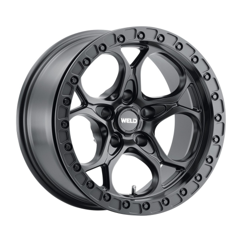 Weld Off-Road Ledge 6 Beadlock Satin Black W/ Gloss Black Ring