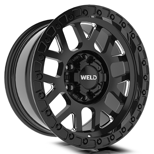 Weld Off-Road Cinch W105 Gloss Black Milled - Part Number W10570098450 Weld Off-Road Cinch W105 Gloss Black Milled Photo