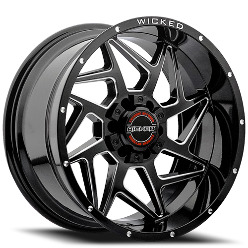 Wicked W932 Gloss Black Milled - Part Number W932200267-19GBMW Wicked W932 Gloss Black Milled Photo
