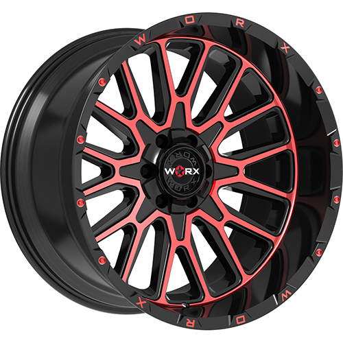 Worx 818MBR Gloss Black Machined Face W/ Red Tint - Part Number 818MBR-2128144 Worx 818MBR Gloss Black Machined Face W/ Red Tint Photo