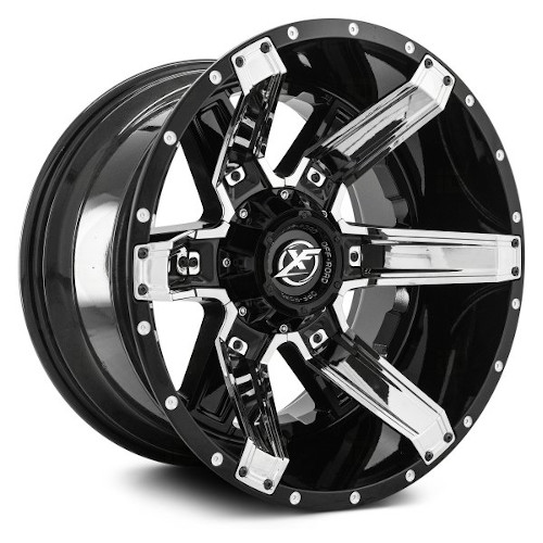 XF Offroad XF-214 Gloss Black W/ Chrome Inserts - Part Number XF-214201051397150-12GBCIS XF Offroad XF-214 Gloss Black W/ Chrome Inserts Photo