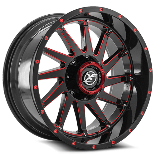 XF Offroad XF-216 Gloss Black W/ Red Milled Accents