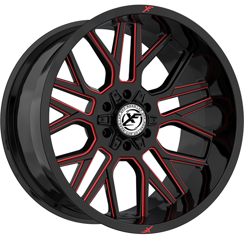 XF Offroad XF-235 Gloss Black W/ Red Milled Accents - Part Number XF-235201051271397-12GBMLR XF Offroad XF-235 Gloss Black W/ Red Milled Accents Photo