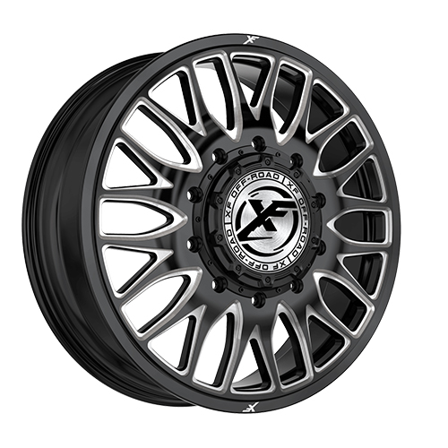 XF Offroad XF-240 Gloss Black Milled Dually Front