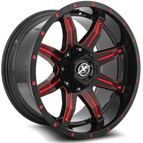 XF Offroad XF-215 Gloss Black Red Milled - Part Number XF-2152090613513970GBMLR XF Offroad XF-215 Gloss Black Red Milled Photo