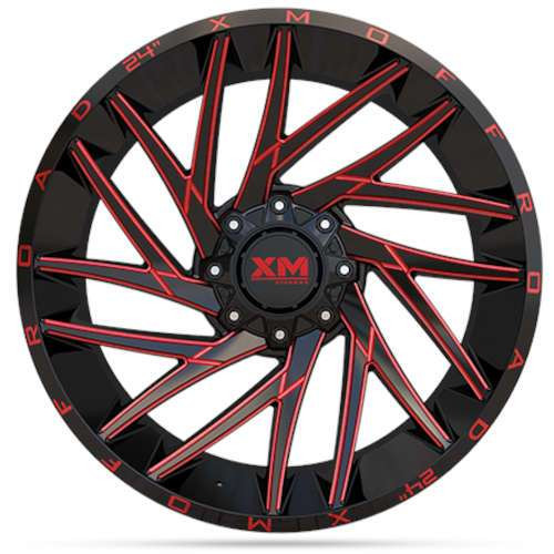 Xm Offroad Xm-351 Gloss Black w/ Red Milling