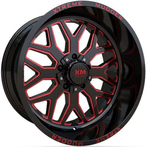 Xm Offroad Xm-401 Gloss Black w/ Red Milling