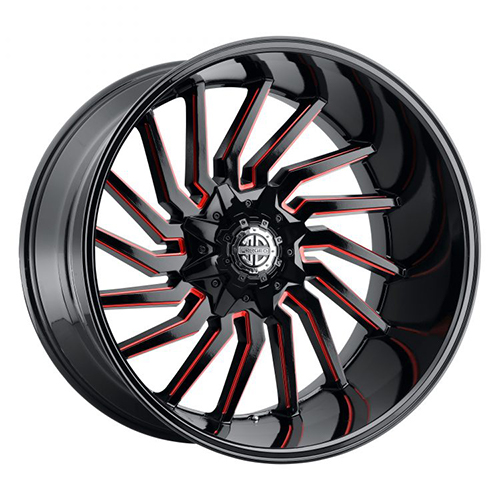 Xtreme Offroad Forged XF-16 Midnight Black W/ Red Milled Accents Photo