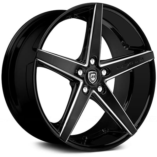 Lexani R-Four R04 Gloss Black W/ Milled Spokes - Part Number R04-2085-45-32BG Lexani R-Four R04 Gloss Black W/ Milled Spokes Photo