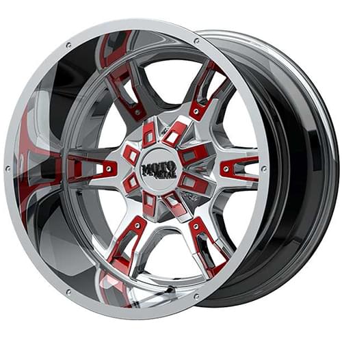 Moto Metal MO969 Chrome W/ Red Accents - Part Number MO96922268244N Moto Metal MO969 Chrome W/ Red Accents Photo