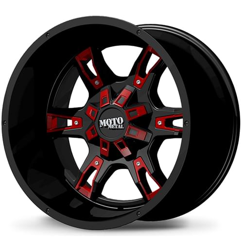 Moto Metal MO969 Satin Black W/ Red Accents - Part Number MO96921288744N Moto Metal MO969 Satin Black W/ Red Accents Photo
